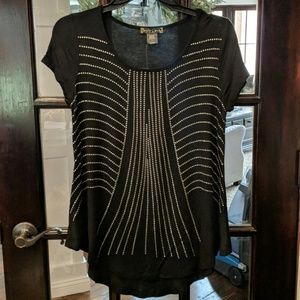 High Low Glitter Sparkle Flowy Tunic Top